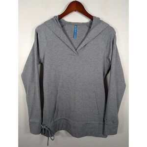 Kuhl Hoodie Women's Small Gray Sweater Pullover Waist Tie Pockets Thumb Holes